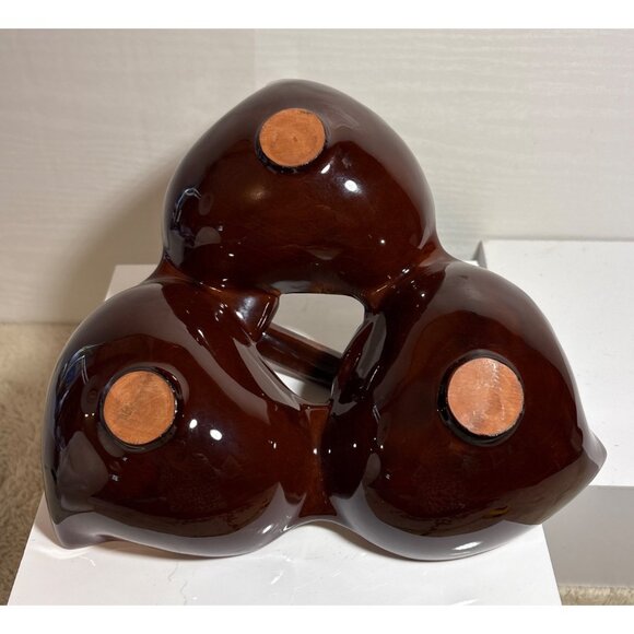 Blue Mountain Pottery Divided Dish Harvest Gold Nuts Condiments Candy Handle MCM - Picture 9 of 9